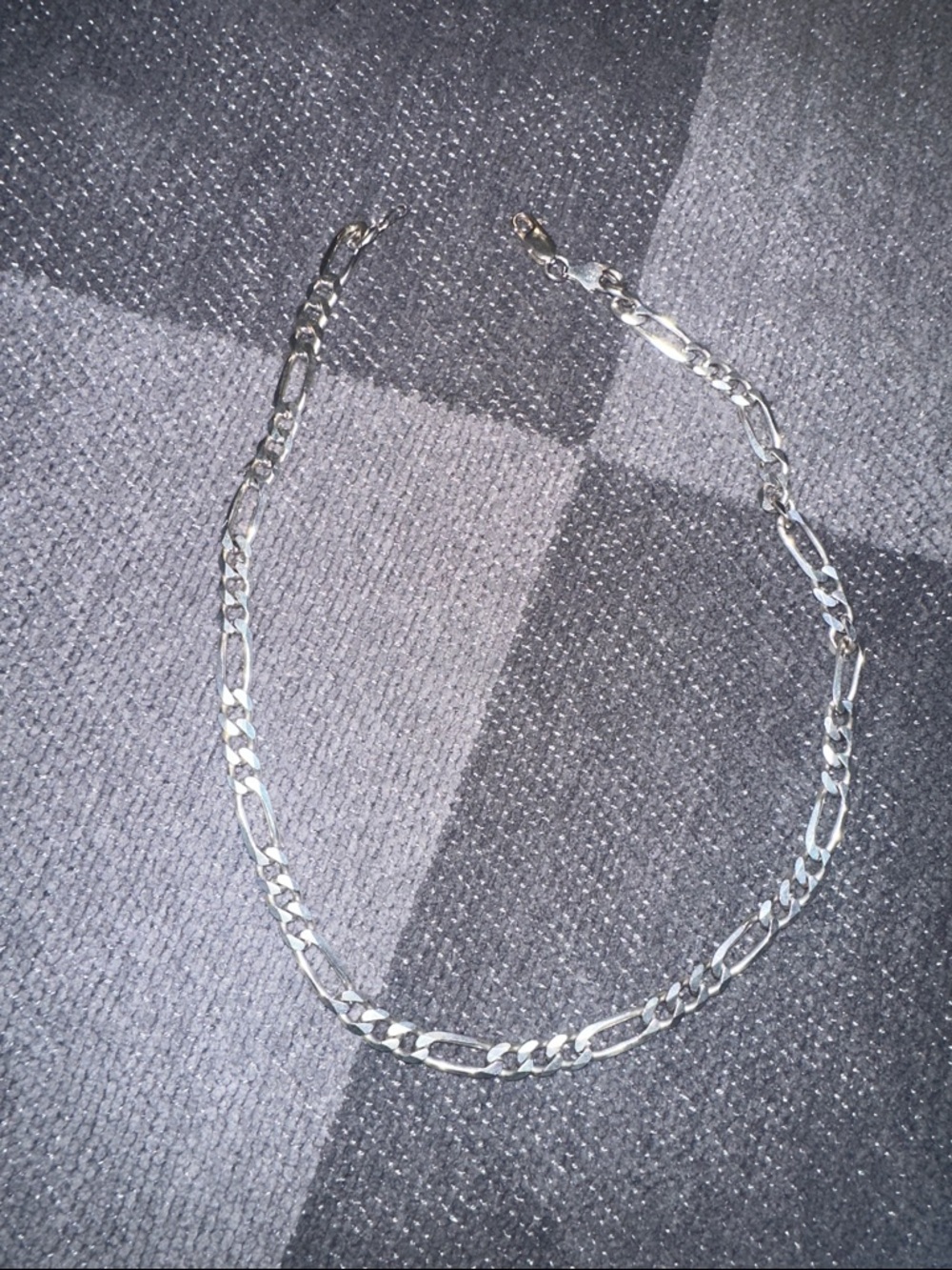 Silver Figaro Chain Necklace - Classic Link Style 18”